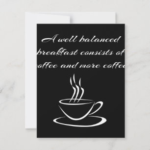 Balanserat kaffe Breakfast Caffeine Älskare  Inbjudningar