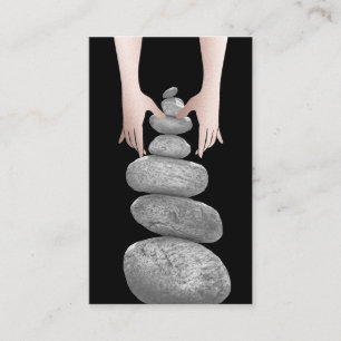 Balanserat Sten Massage Therapy Händer Health Spa Visitkort
