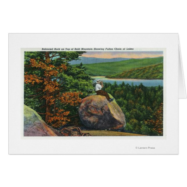 Balanserat Sten-vy av Fulton-kedjan i Sjöar Hälsningskort (Framsidan Horizontal)