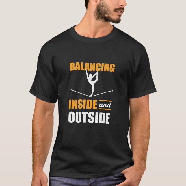 Balansering av Yoga Slack i och utanför slackline T Shirt (Framsida)