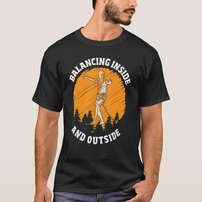 Balansering av Yoga Slack i och utanför slackline T Shirt (Framsida)