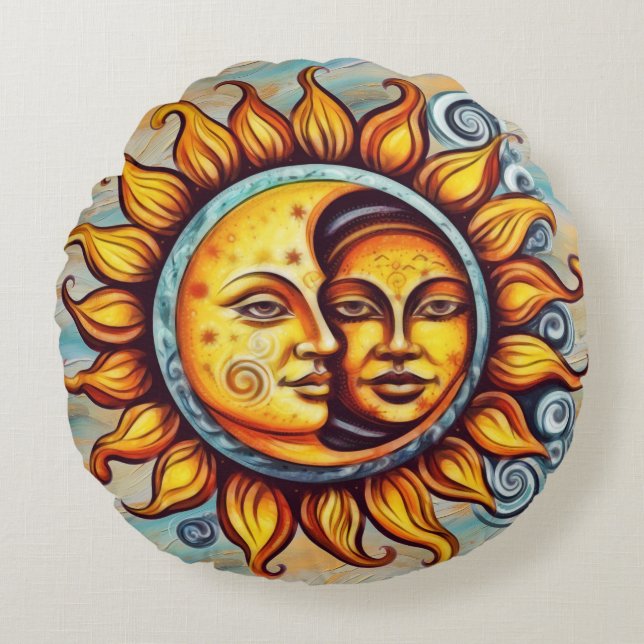 Balansrunda fyllning rund kudde (Framsidan)