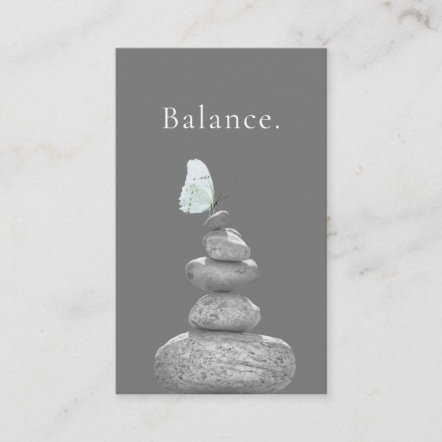 Balansstatistik Stones Life Coach Yoga instruktör  Visitkort (Framsida)