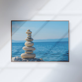 Balansstenar Zen Minimalistisk Väggkonst