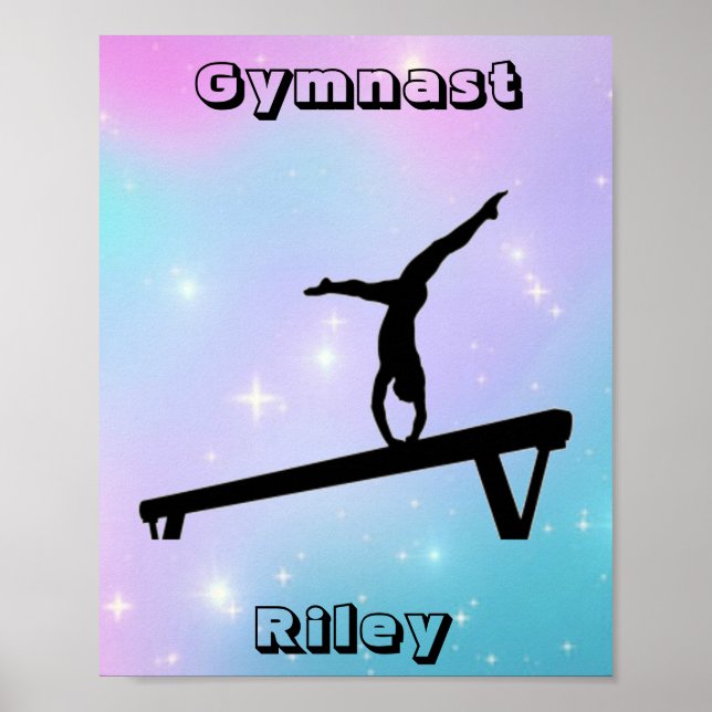 Balansstråle för gimnast-gymnastics för flickor poster (Framsidan)