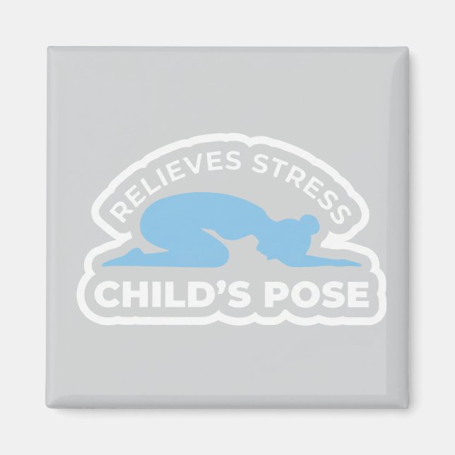 Balasana Barnets Pose • Lindrar Stress Yoga Magnet (Framsidan)