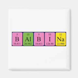 Balbina periodisk magnet bord namn