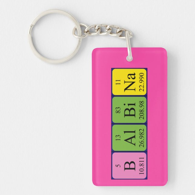 Balbina Periodisk nyckelring bord namn (Framsidan)