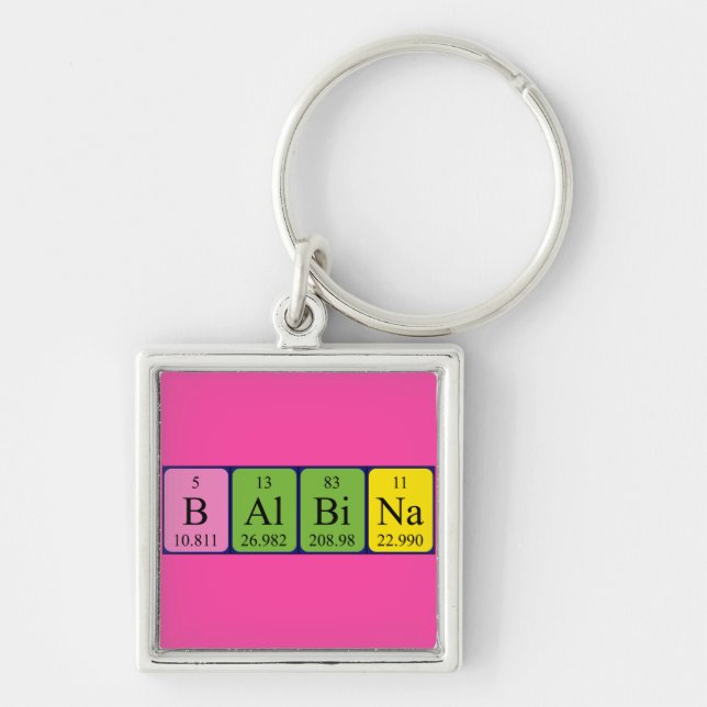 Balbina Periodisk nyckelring bord namn (Framsidan)