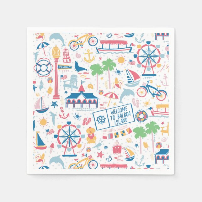 Balboa Island Cocktail Napkins Pappersservett (Framsidan)