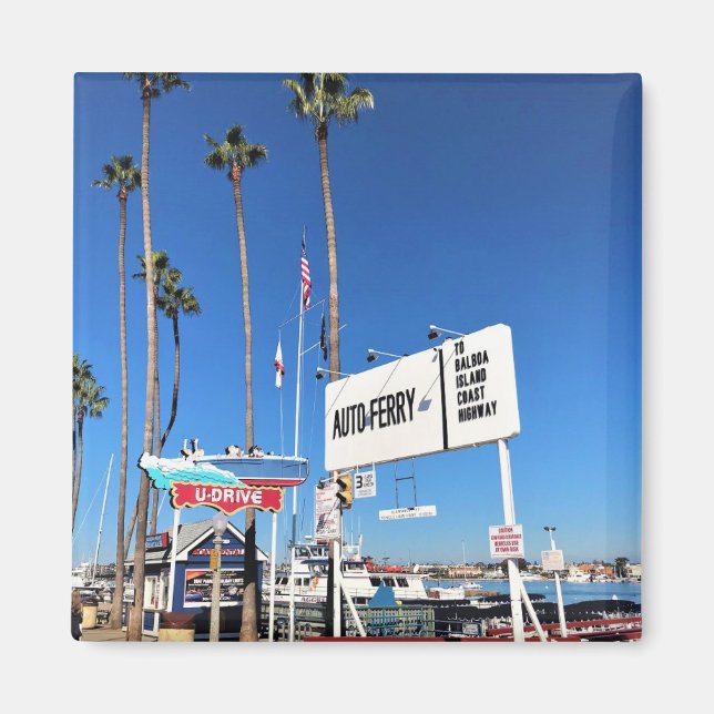 Balboa Island Ferry, Newport Beach, Kalifornien Magnet (Framsidan)