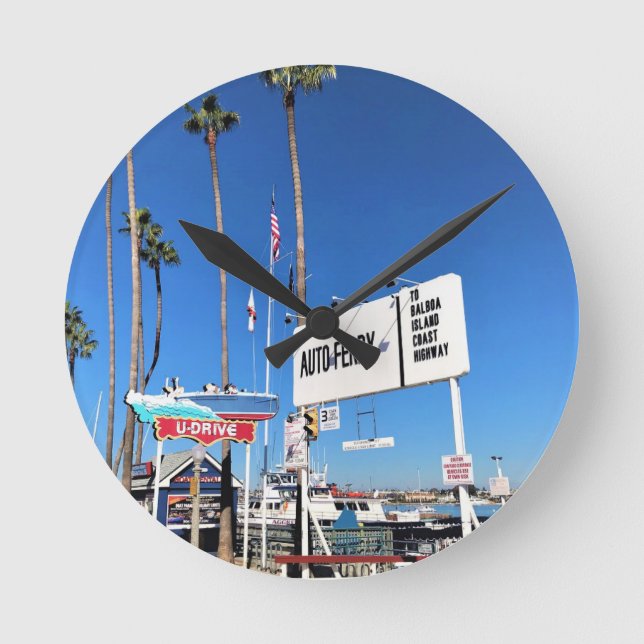 Balboa Island Ferry, Newport Beach, Kalifornien Rund Klocka (Framsida)
