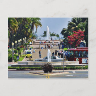 Balboa Park Fontän Prado Gaslampor Vykort