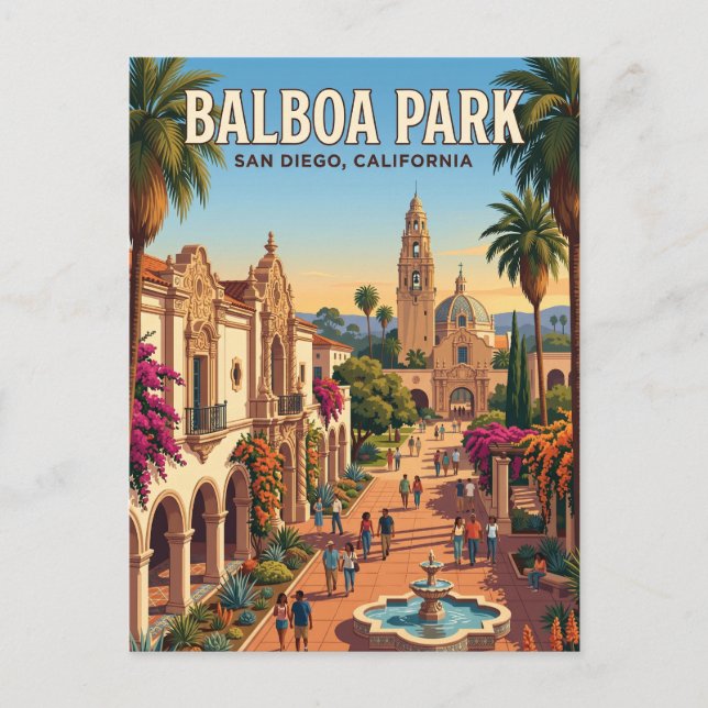 Balboa Park Kalifornien Vykort (Framsida)