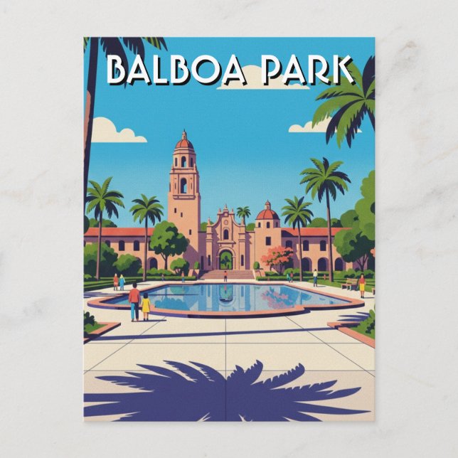 Balboa Park San Diego CA Resa Vykort (Framsida)