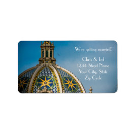 Balboa Park San Diego Mosaic Dome Bröllop Adressetikett