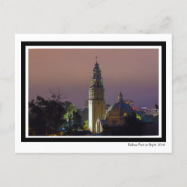 Balboa Park vid Night Torn Dome Architecture Vykort