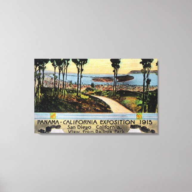 Balboa Park View of City, Panama-CA Expo Canvastryck (Framsida)