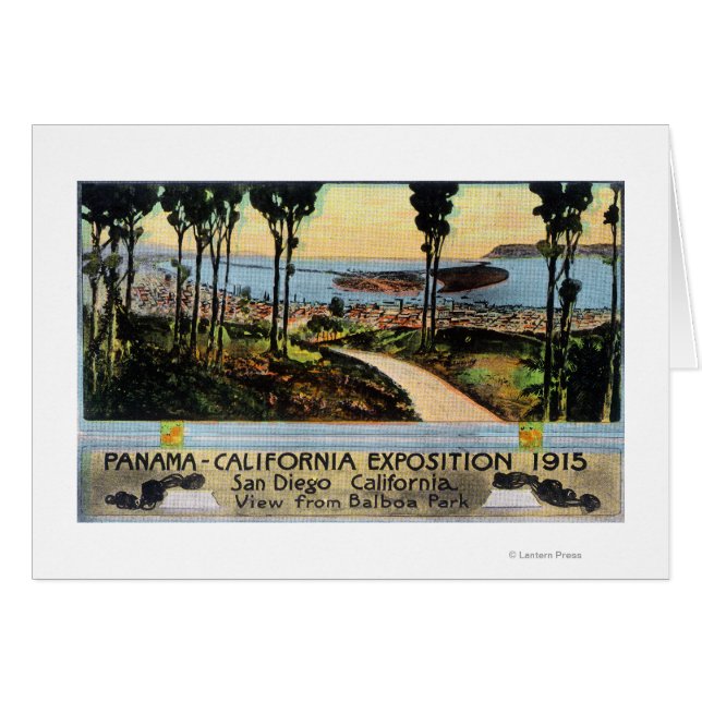 Balboa Park View of City, Panama-CA Expo Hälsningskort (Framsidan Horizontal)