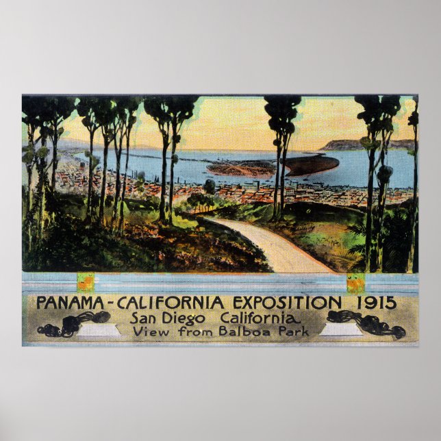 Balboa Park View of City, Panama-CA Expo Poster (Framsidan)