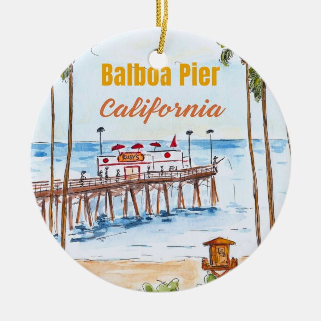 Balboa Pier Newport Beach Ornament (Framsidan)