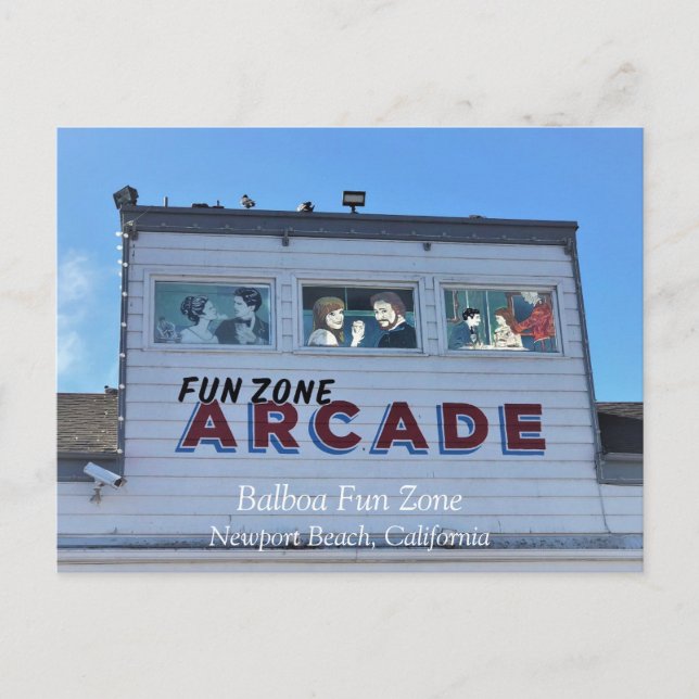 Balboa Roligt Zon, Newport Beach, Kalifornien Vykort (Framsida)