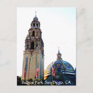 Balboaen parkerar San Diego, CA Vykort