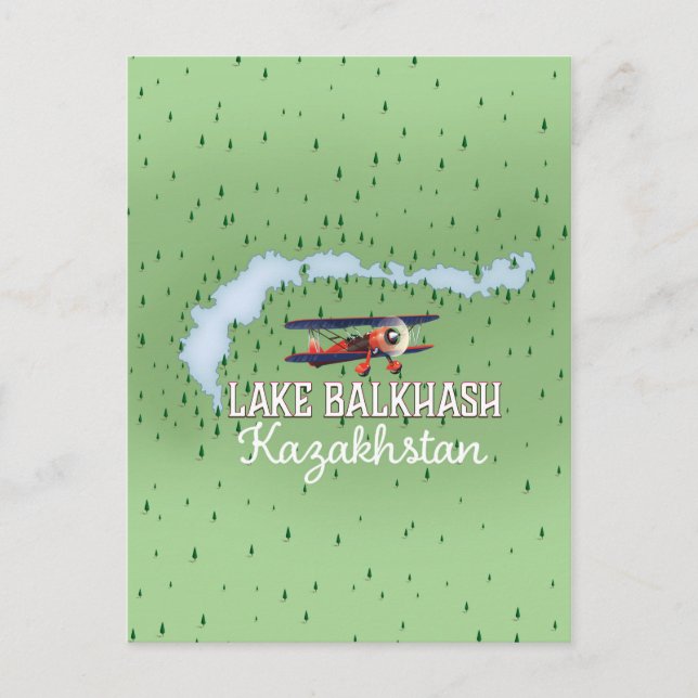 Balchasjsjön Kazakstan sjökarta Vykort (Framsida)