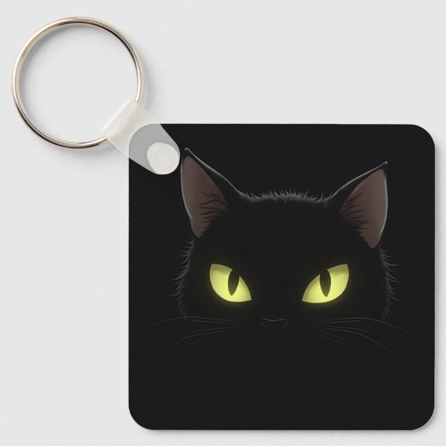 Balck Cat Keychain Nyckelring (Framsida)