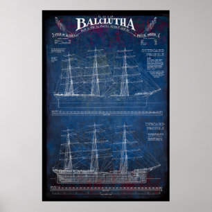 BALCLUTHA BALCLUTHA-Frakt 1886, fullmatad Poster