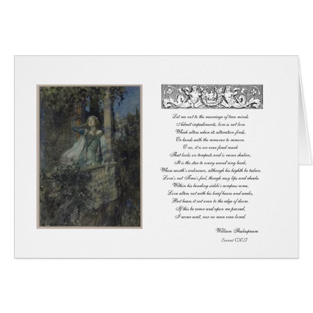 Balcony Scene med Juliet Hälsningskort (Framsidan Horizontal)