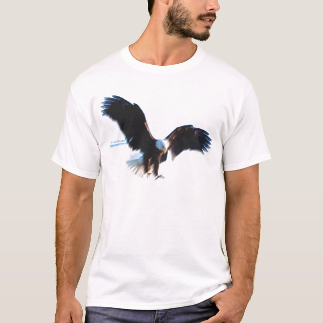 Bald American Eagle Landing Tee Shirt (Framsida)
