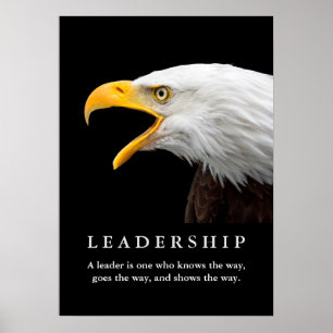 Bald American Eagle Motivational Leaeness Poster