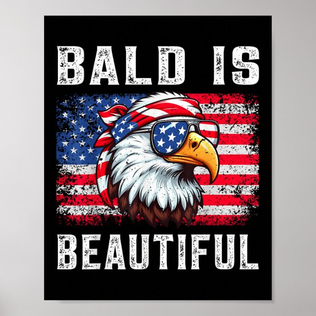 Bald är en vacker fin leksak Eagle Bandana Patriot Poster (Framsidan)