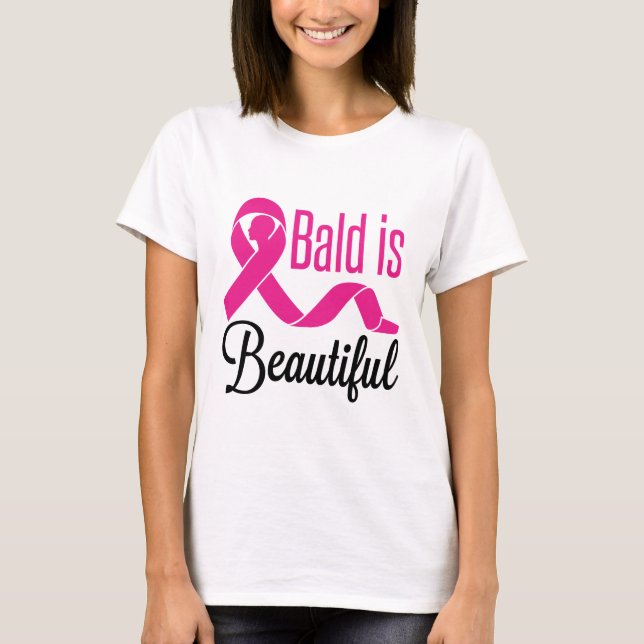 Bald är en vacker medvetenhet om Bröstcancer överl T Shirt (Framsida)