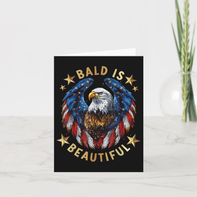 Bald är vacker 4 juli Independence day Ame Kort (Framsida)