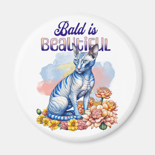 Bald är vacker Hårlöst katt Magnet