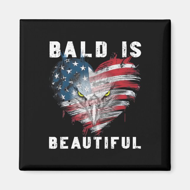 Bald är vackert 4 juli Independence day-balen Magnet (Framsidan)