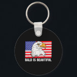Bald är vackert 4 juli Independence day-balen Nyckelring<br><div class="desc">Bald är vacker 4 juli Independence day Örn 2</div>