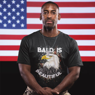 Bald är vackert i Örn Patriotic American T Shirt