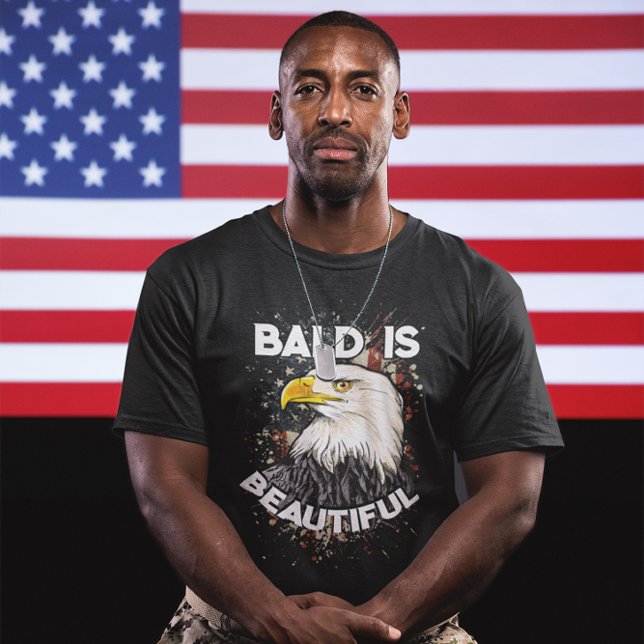 Bald är vackert i Örn Patriotic American T Shirt (Skapare uppladdad)