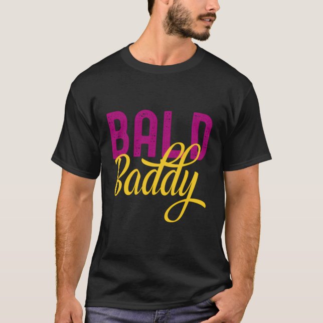 Bald Baddy Shaved Head T Shirt (Framsida)