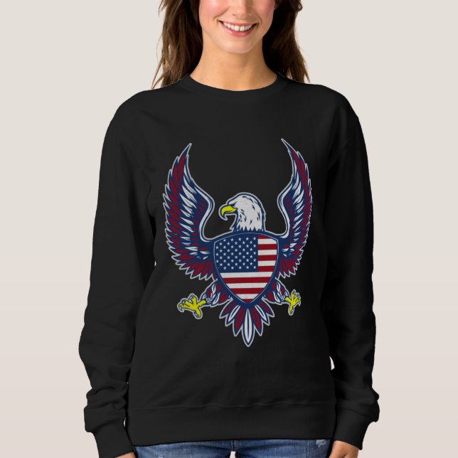 Bald Eagle 4th of July Christmas American Flag Cou T Shirt (Framsida)