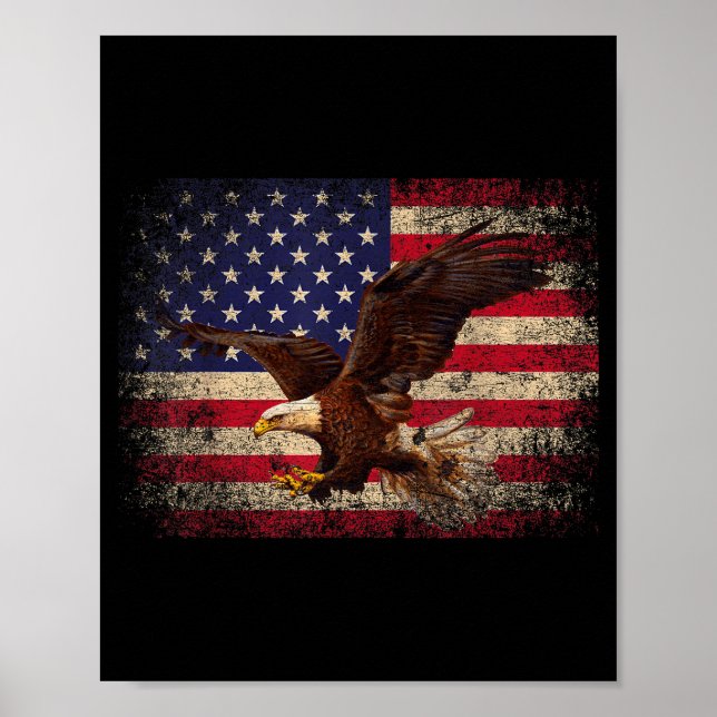 Bald Eagle 4th Of July Christmas Gift American Fla Poster (Framsidan)