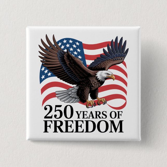 Bald Eagle American Flag 250 Years of Freedom Knapp (Framsida)