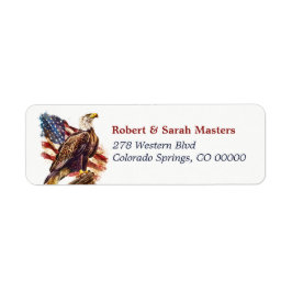 Bald Eagle American Flag Return Address Returadress Etikett