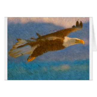 bald-eagle-flight_Painting Hälsningskort