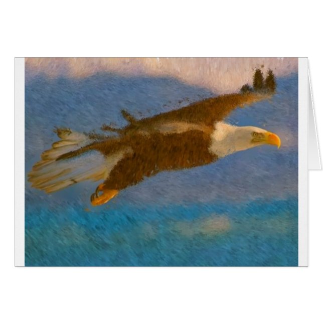 bald-eagle-flight_Painting Hälsningskort (Framsidan Horizontal)