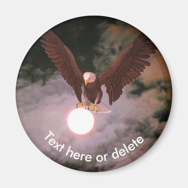 Bald Eagle Full Moon Fantasy Personalized Magnet (Framsidan)
