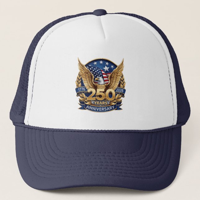 Bald Eagle Guld 250 Års Jubileum Anpassad Hatt Keps (Framsida)